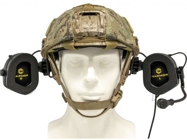 EARMOR M32X MOD4 Tactical Headset with Advanced Electronic Noise Reduction and Amplifying Pickup for RAC Rails (Black)