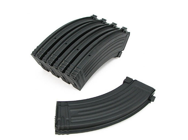 King Arms 600rd Hi-Cap Magazine for AK Series AEG (BK, 5pcs)