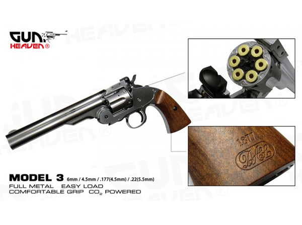 Gun Heaven WG Smith & Wesson Model 3 Major (Silver) CO2 Ver (6mm)
