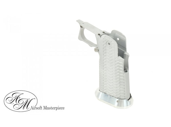 Airsoft Masterpiece Aluminum Grip for Hi-CAPA Type 11 (CK Ver. with STI Mag Release, Silver)