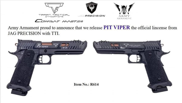 Army Armament - TTI Pit Viper R614 GBBP Airsoft (John Wick 4) Licensed by TTI, JAG Precision
