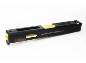Guns Modify S-Style G17 slide with KKM-style barrel (Golden) Set for Marui Airsoft Glock Pistol series - Black