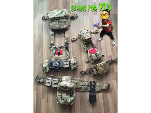 TMC - Multicam Plate Carrier Vest and Molle Belt Set (For Kid and Teenage)