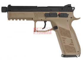 KJ Works - CZ P-09 Duty GBB Pistol with 14mm CCW Thread Barrel (Tan, ASG Licensed, CO2 Ver)